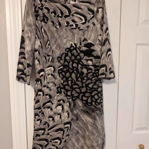 Jessica Simpson Black and Gray Animal Print Dress